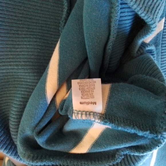 Aqua & ivory striped sweater - Picture 4 of 4